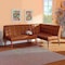 Baxton Studio Sanford Mid-Century Tan Faux Leather and Walnut Brown Finished Wood 2-PC Dining Nook Banquette Set 184-11346-Zoro - alternate 3